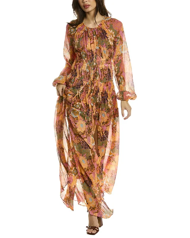 A.L.C. Valentina Silk Maxi Dress Elegant Maxi Dress with Pockets