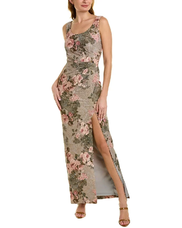 Adrianna Papell Slim Column Maxi Dress Fashionable Halter Neck Maxi Dress