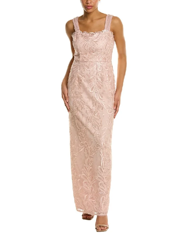 Adrianna Papell Slim Column Maxi Dress Fashionable Layered Maxi Dress