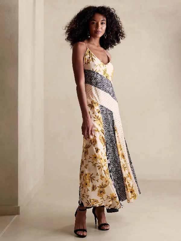 Asymmetrical-Hem Maxi Dress Stylish Long Sleeve Maxi Dress