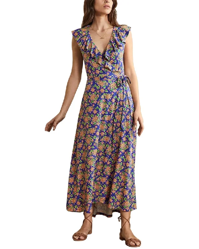 Boden Saskia Wrap Jersey Maxi Dress Comfortable Plunging Neckline Maxi Dress