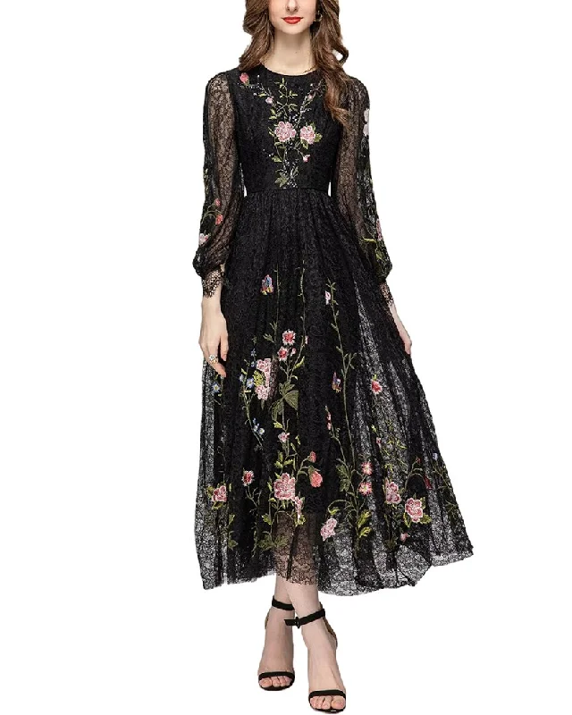 BURRYCO Maxi Dress Elegant Floral Maxi Dress