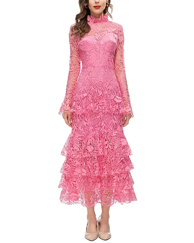 BURRYCO Maxi Dress Stylish Pleated A-Line Maxi Dress