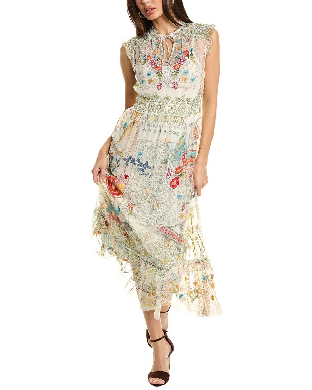 Johnny Was Merida Mesh Maxi Dress Elegant Wraparound Maxi Dress