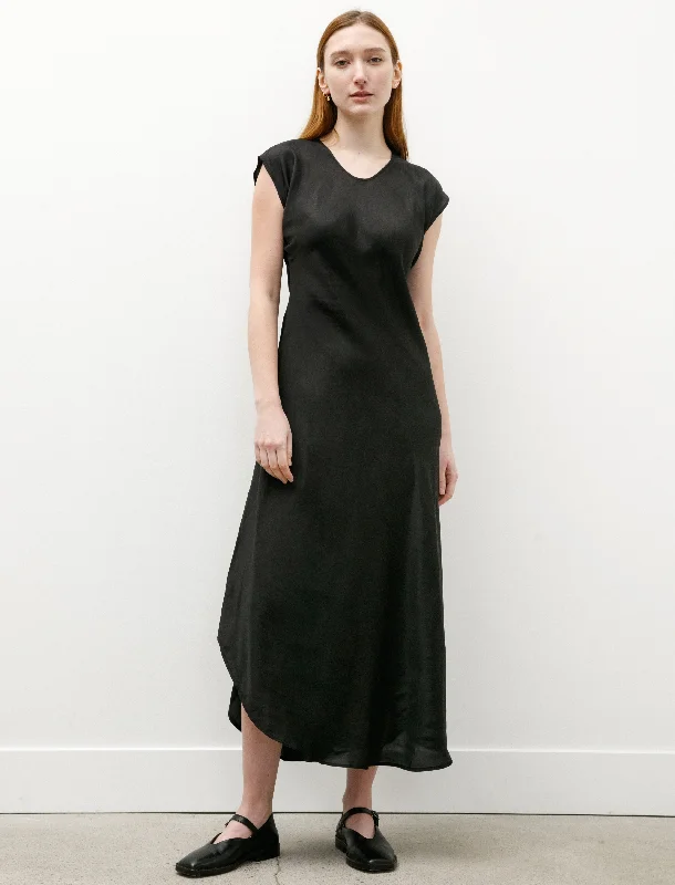 Maxi Dress Shiny Viscose Black Trendy Printed Maxi Dress