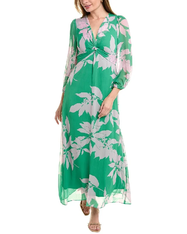 Maison Tara Serena Maxi Dress Comfortable Plunging Neckline Maxi Dress