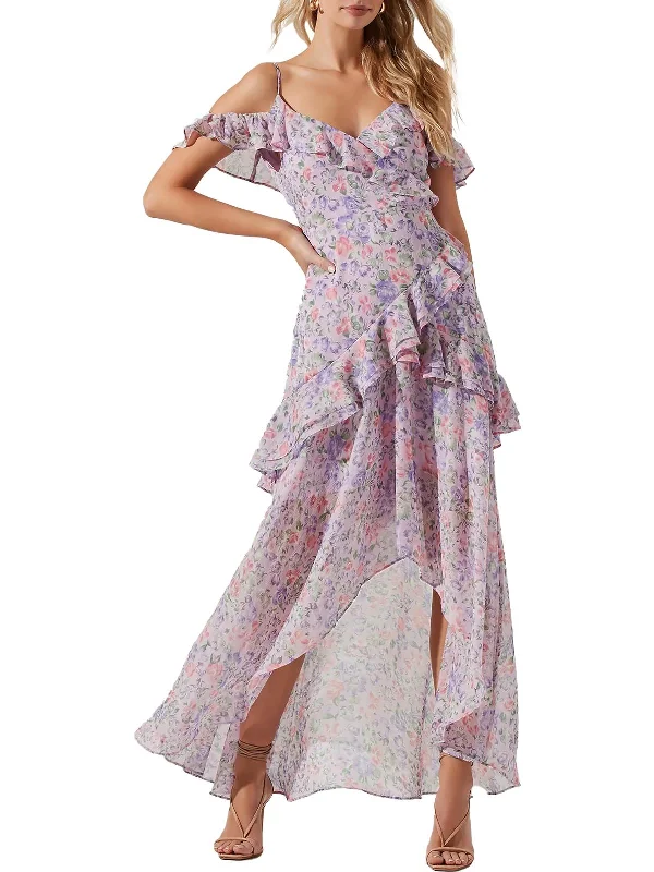 Pemberley Womens Floral Long Maxi Dress Cozy Maxi Dress with Slit