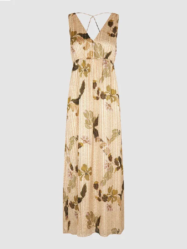 Second Female Brezza Maxi Dress Dark Chalk Chic Summer Maxi Dress