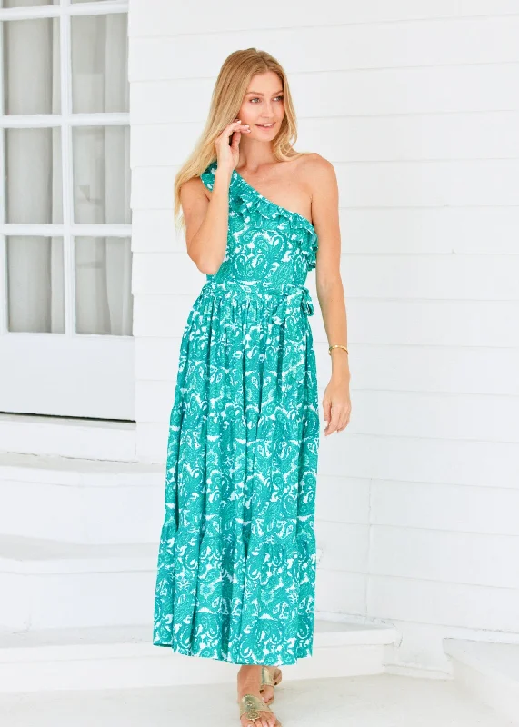 St. Pete One Shoulder Maxi Dress Comfortable Fitted Maxi Dress