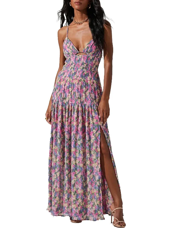 Tropics Womens Floral Long Maxi Dress Elegant Maxi Dress with Pockets