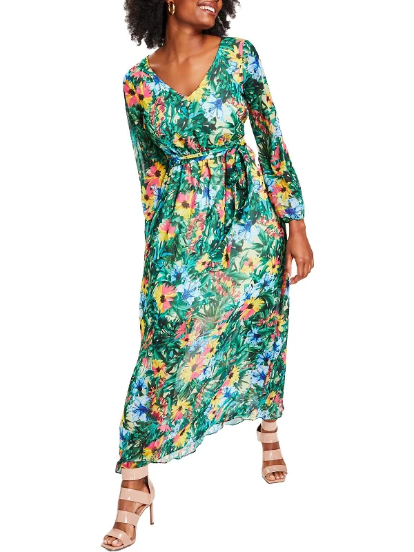 Womens Floral Long Maxi Dress Chic Boho Print Maxi Dress