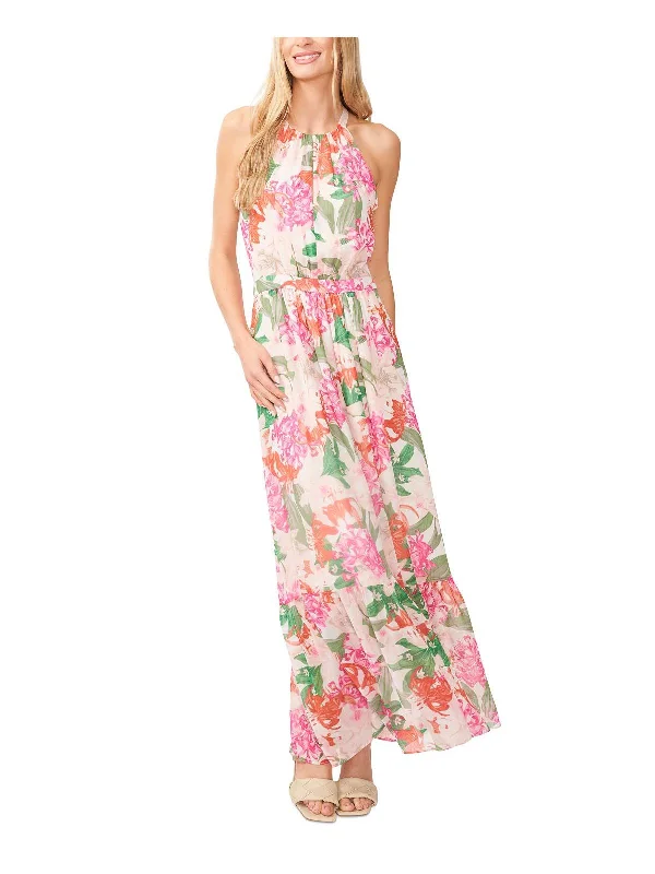 Womens Georgette Floral Print Maxi Dress Comfortable Flowy Maxi Dress