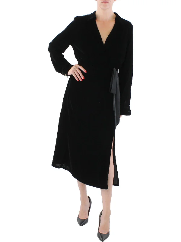 Womens Velvet Long Maxi Dress Comfortable Fit-and-Flare Maxi Dress