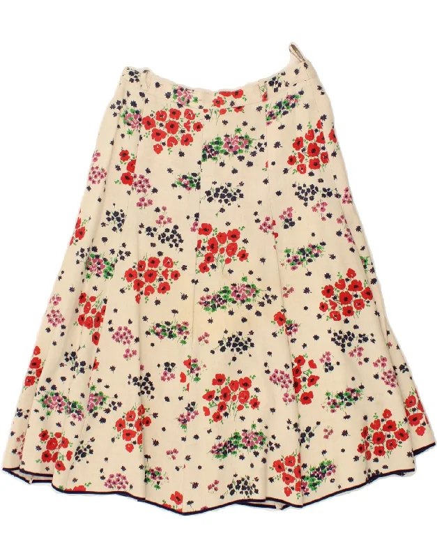 BARCO SPORT Womens A-Line Skirt IT 44 Medium W30  Beige Floral lace skirt romantic