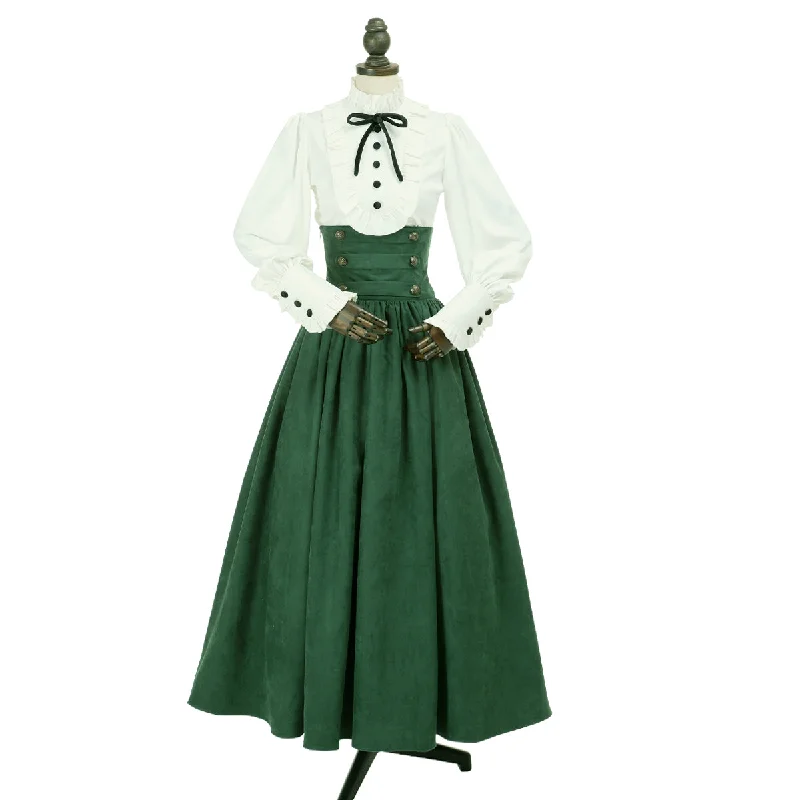 (Buy for me) Lace Garden~Magic Academy~Retro Elegant Lolita Blouse and Skirt Set linen skirt natural