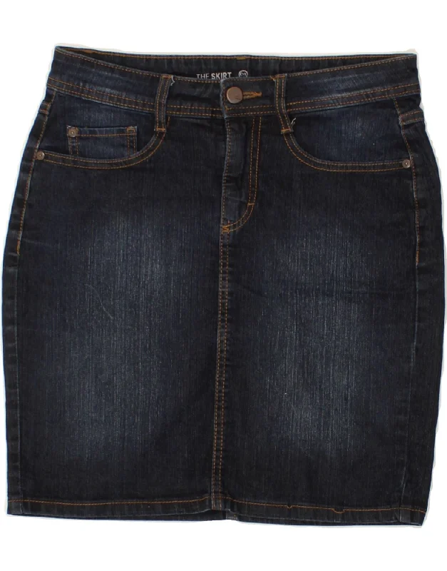 C&A Womens Denim Skirt IT 38 XS W30 Navy Blue Cotton leather skirt modern