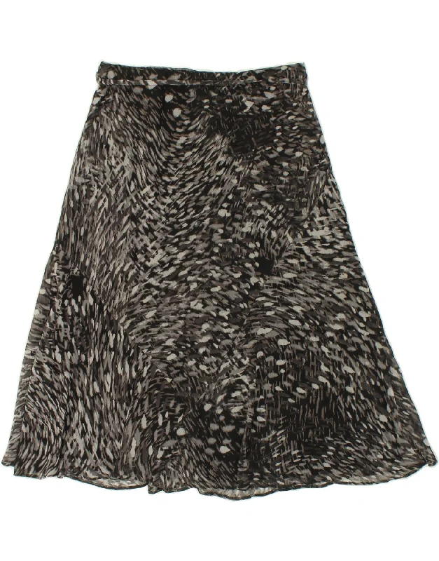 CANDA Womens A-Line Skirt EU 42 Large W30  Grey Animal Print Polyester wool skirt sturdy