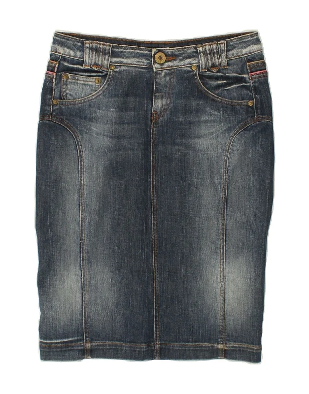 GUESS Womens Denim Skirt W27 Small Blue Cotton chiffon skirt delicate