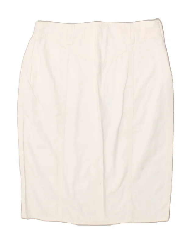ICEBERG Womens Denim Skirt IT 46 Large W30  White Cotton linen skirt light