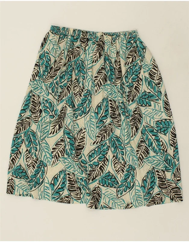 KORET Womens Abstract Pattern A-Line Skirt UK 18 XL W38 Blue Rayon chiffon skirt flowing