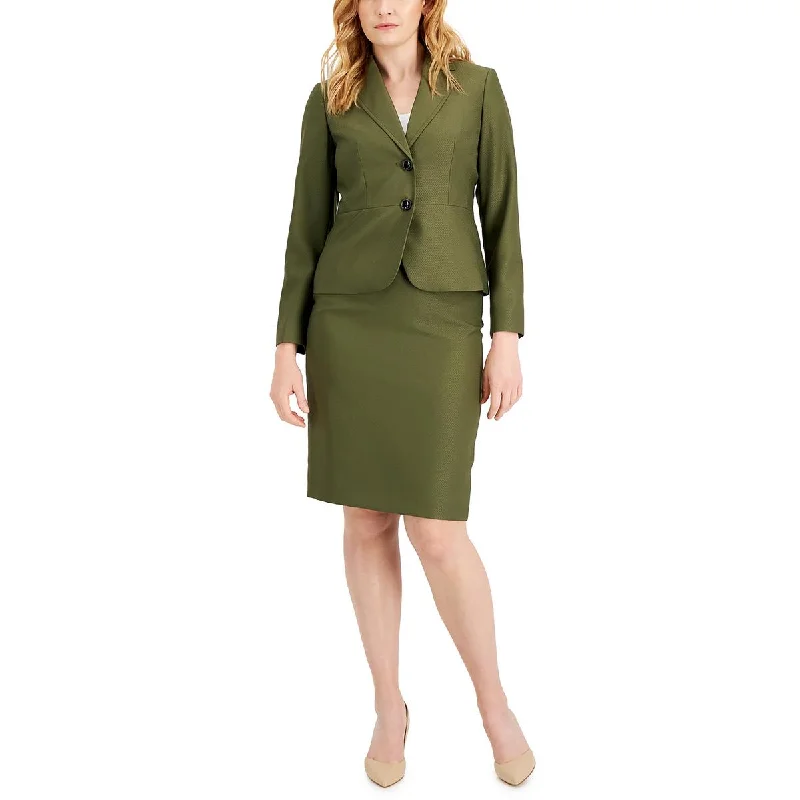 Le Suit Womens Petites Business Midi Skirt Suit linen skirt natural