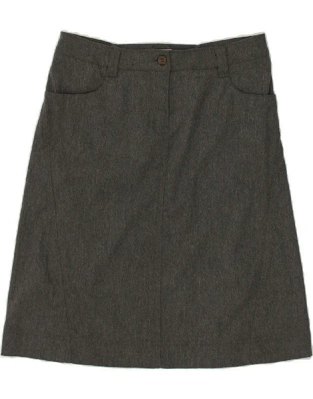 MARLBORO CLASSICS Womens Midi Skirt IT 46 Large W34  Grey corduroy skirt textured