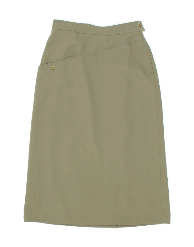 MAX MARA Womens Midi Skirt UK 12 Medium W28  Grey Wool denim skirt fashionable