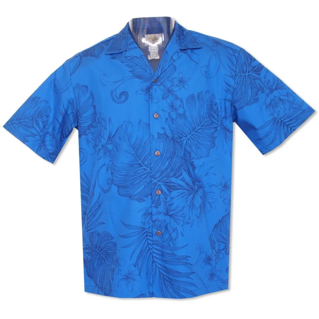 Monstera Cereus Blue Hawaiian Cotton Shirt Fashionable Plaid Short Sleeve