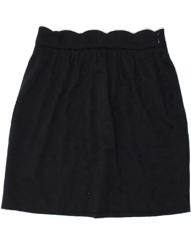 NAF NAF Womens Mini Skirt IT 38 XS W24  Navy Blue ruffled skirt detail