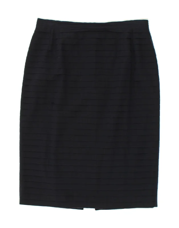 RENATO BALESTRA Womens Pencil Skirt EU 40 Medium W30  Navy Blue Striped high slit skirt