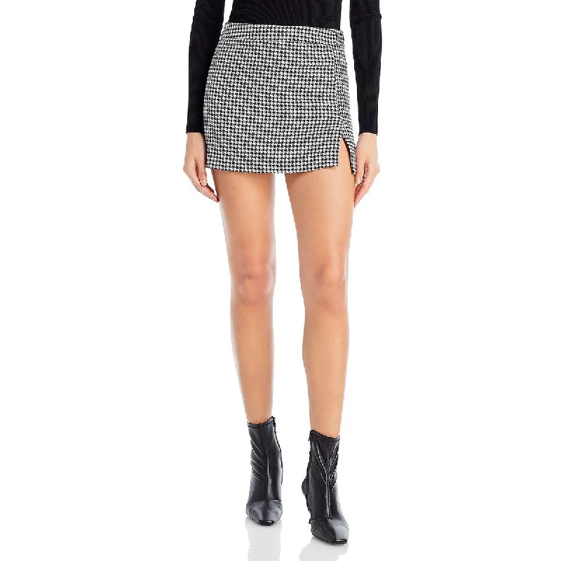 Steve Madden Womens Cameron Houndstooth Short Mini Skirt tulle skirt dreamy
