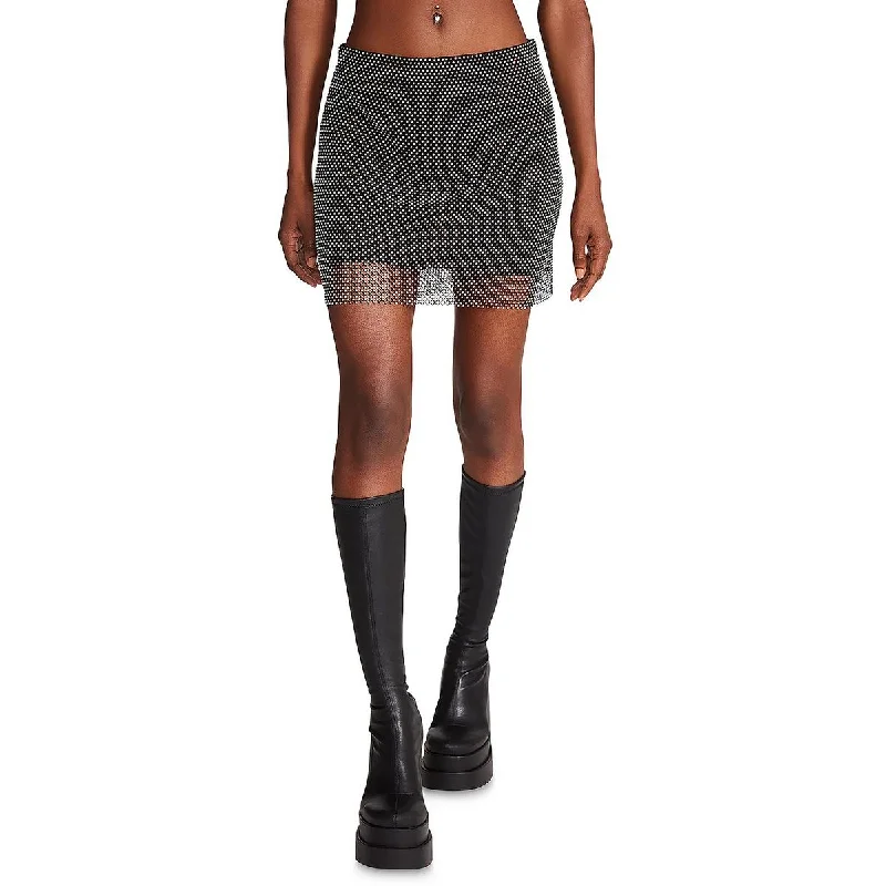 Steve Madden Womens Charlize Embellished Short Mini Skirt tulle skirt dreamy