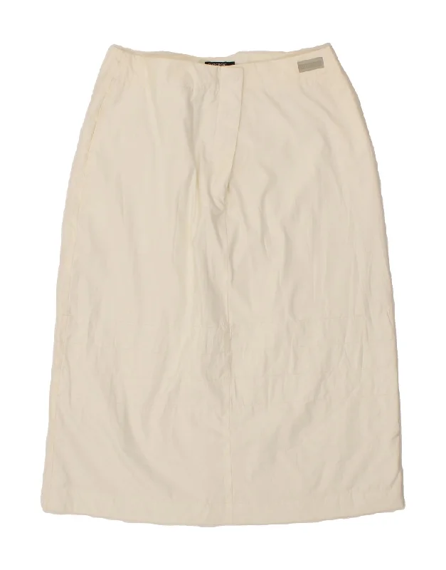 SUPERGA Womens A-Line Skirt UK 16 Large W32 Off White Polyester silk skirt smooth