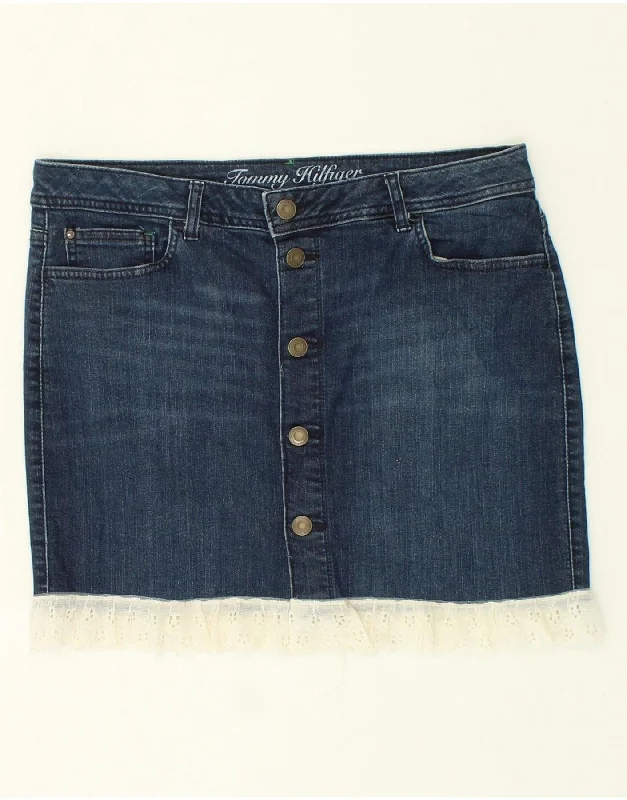 TOMMY HILFIGER Womens Denim Skirt US 10 Large W34 Blue corduroy skirt durable