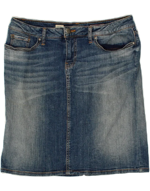 TOMMY HILFIGER Womens Rome Regular Fit Denim Skirt US 10 Large W32 Blue lace skirt delicate