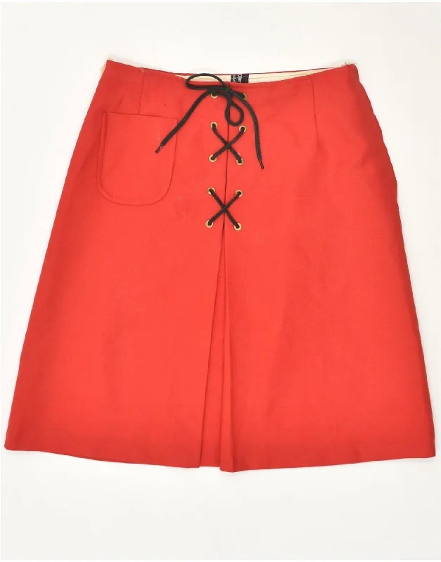 TREVIRA Womens A-Line Skirt W30 Medium  Red Polyester cotton skirt soft