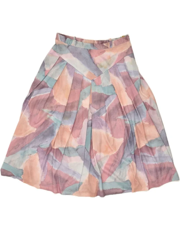 TREVIRA Womens High Waist Pleated Skirt EU 42 Large W28 Multicoloured leather skirt refined