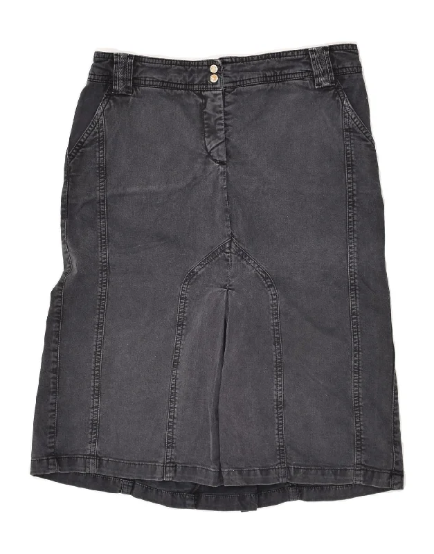 TRUSSARDI Womens Denim Skirt IT 42 Medium W30 Grey Cotton lace skirt intricate