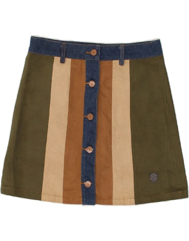 VINTAGE Womens A-Line Skirt UK 12 Medium W28 Multicoloured Striped silk skirt luxurious VINTAGE Womens A-Line Skirt UK 12 Medium W28 Multicoloured Striped silk skirt luxurious