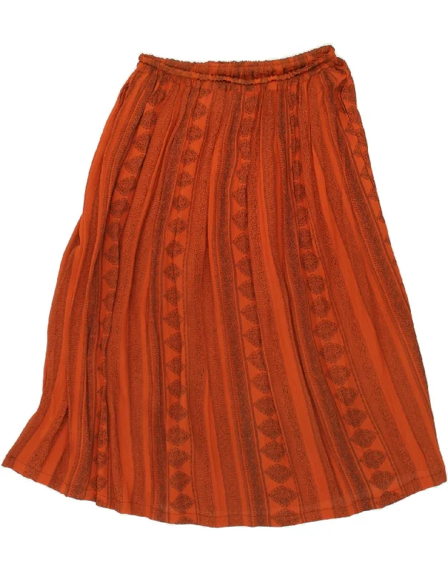 VINTAGE Womens A-Line Skirt UK 14 Medium W30 Red Geometric Viscose silk skirt sleek