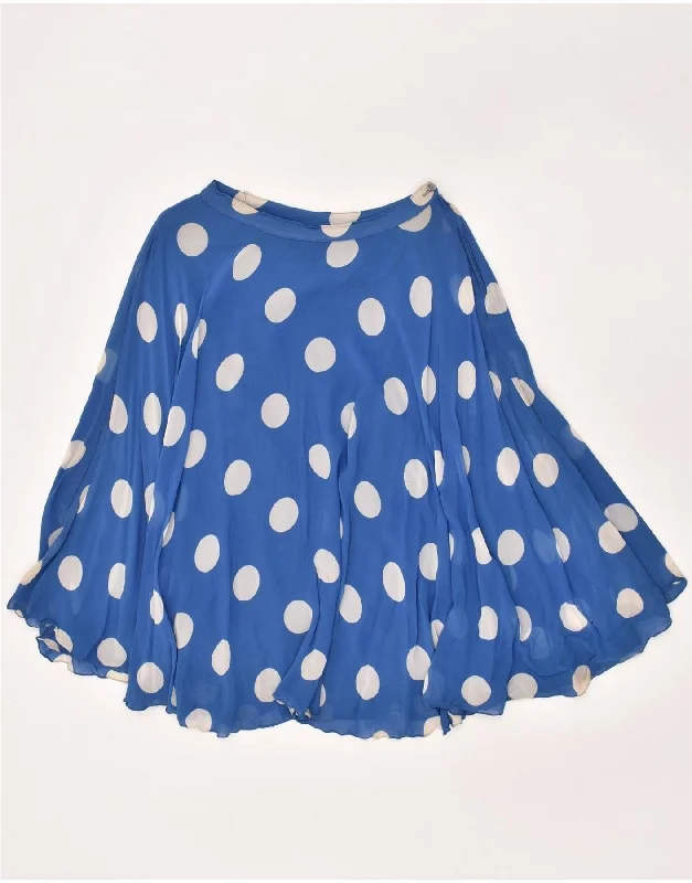 VINTAGE Womens A-Line Skirt W26 Small Blue Polka Dot patchwork skirt art