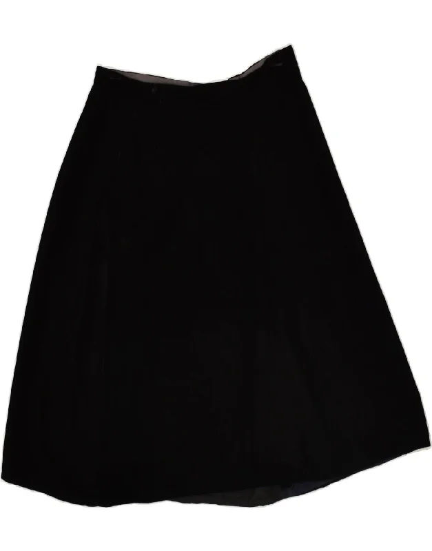 VINTAGE Womens A-Line Skirt W28 Medium Black chiffon skirt airy