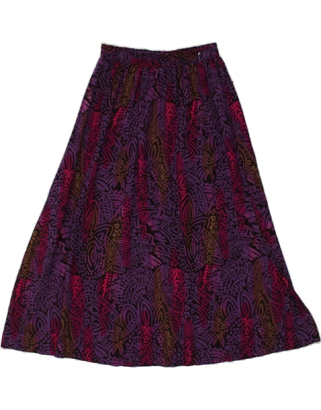 VINTAGE Womens Abstract Pattern A-Line Skirt W28 Medium Purple velvet skirt rich