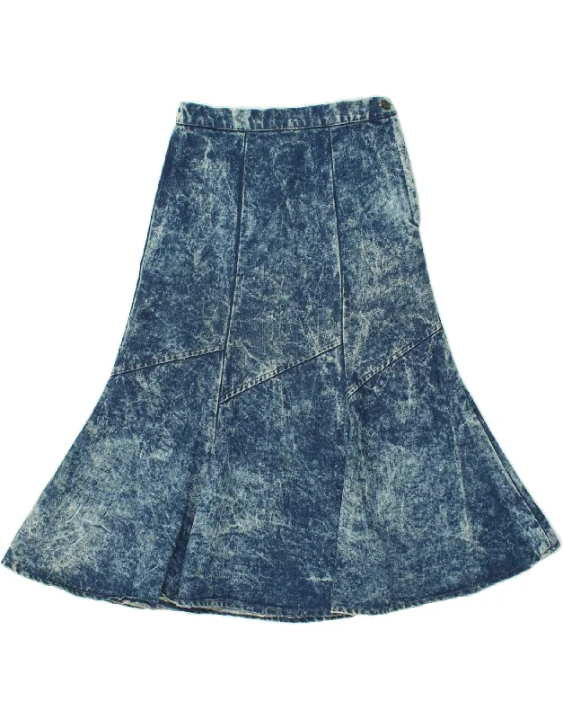 VINTAGE Womens Acid Wash Denim Skirt W30 Medium Blue wool skirt warm
