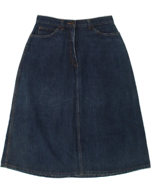 VINTAGE Womens Denim A-Line Skirt IT 44 Medium W28 Blue Cotton corduroy skirt comfortable
