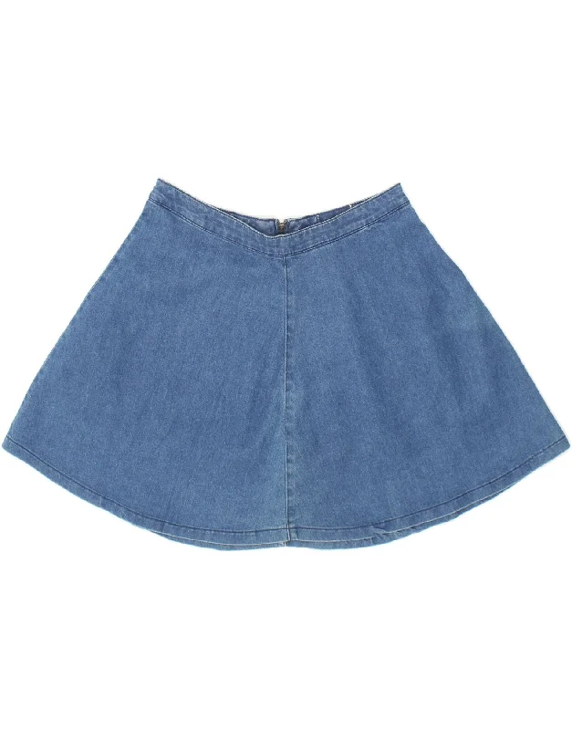 VINTAGE Womens Denim A-Line Skirt W30 Medium Blue low waist skirt