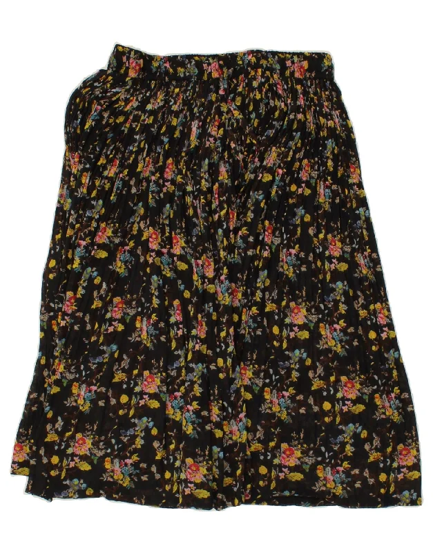 VINTAGE Womens Gypsy Skirt Large W32  Black Floral lace skirt elegant