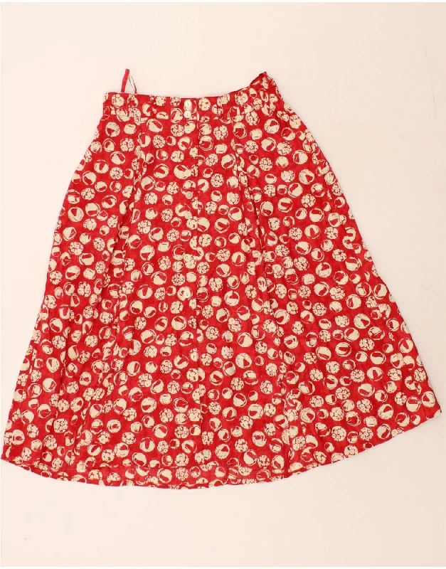 VINTAGE Womens High Waist A-Line Skirt UK 18 XL W30 Red Viscose cashmere skirt soft