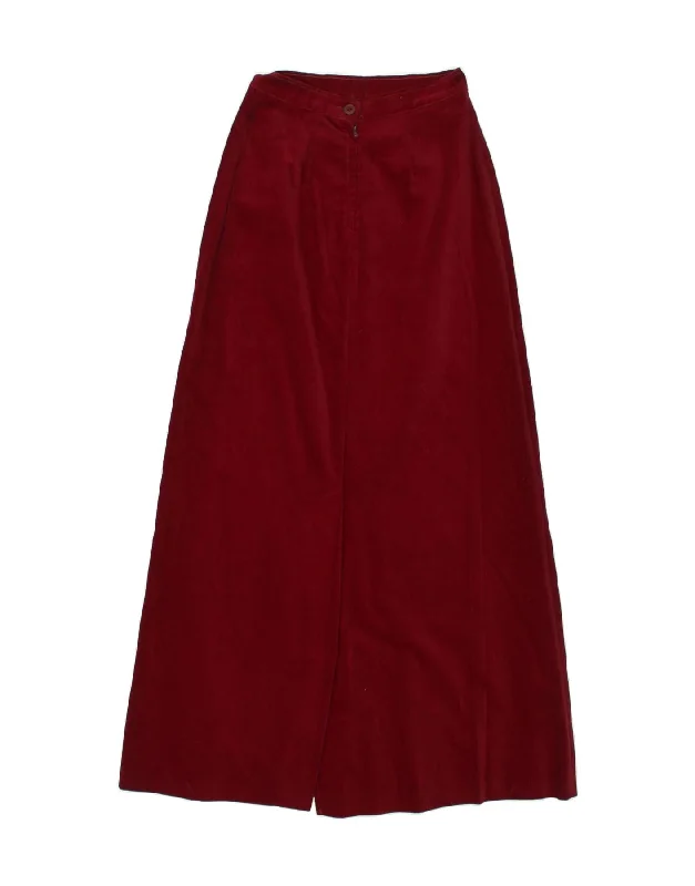VINTAGE Womens High Waist Maxi Skirt IT 42 Medium W26 Burgundy Acetate chiffon skirt flowing VINTAGE Womens High Waist Maxi Skirt IT 42 Medium W26 Burgundy Acetate chiffon skirt flowing