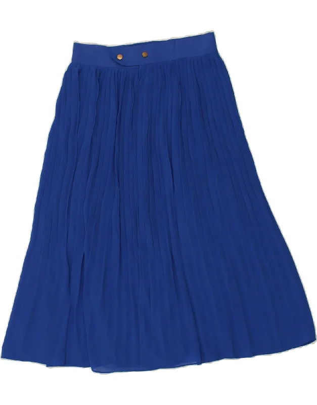 VINTAGE Womens High Waist See Through Pleated Skirt Large W27  Blue boho skirt vibe